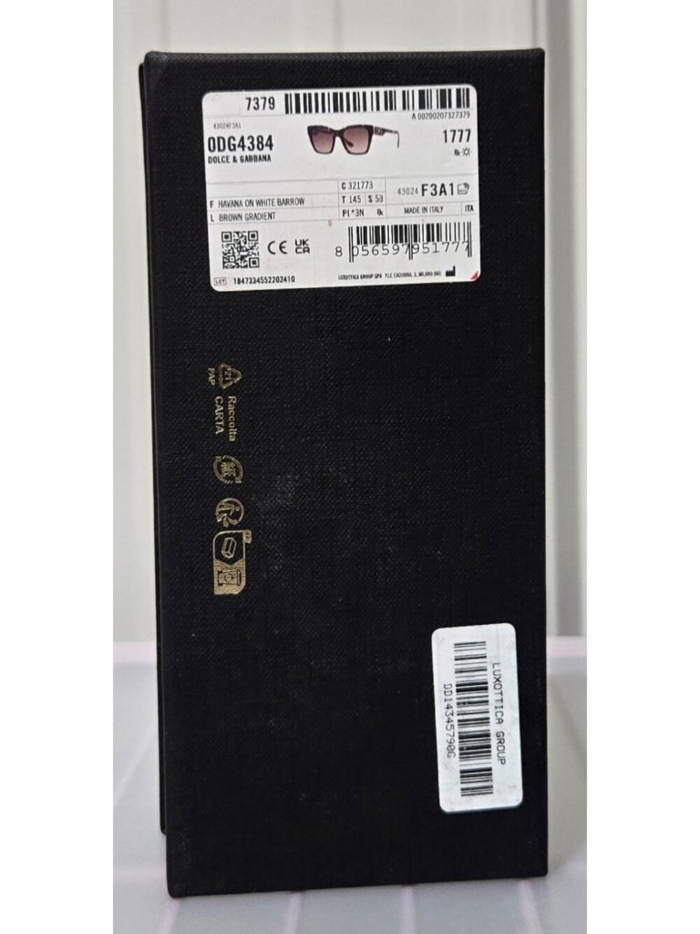 Dolce & Gabbana Havana Brown & White Barrow Square Sunglasses w/ Case & Sleeve - Picture 7 of 11